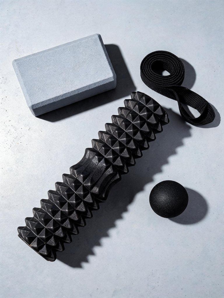 Rouleau de massage yoga 45 cm | RAFARART — vue flatlay