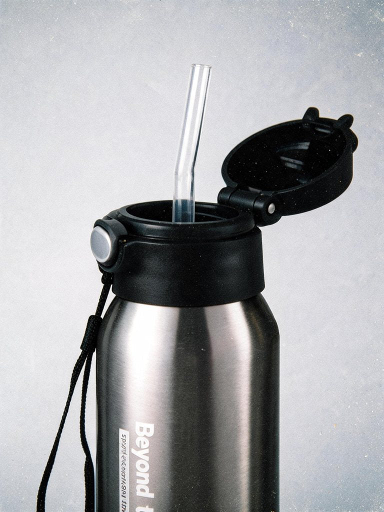 Gourde vélo isotherme 500 ml — paille | RAFARART — vue detail