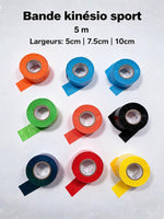 Bande kinésio sport 5 m — largeurs | RAFARART — vue flatlay