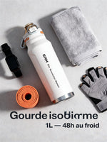 Gourde isotherme 1L — 48h au froid | RAFARART — vue flatlay