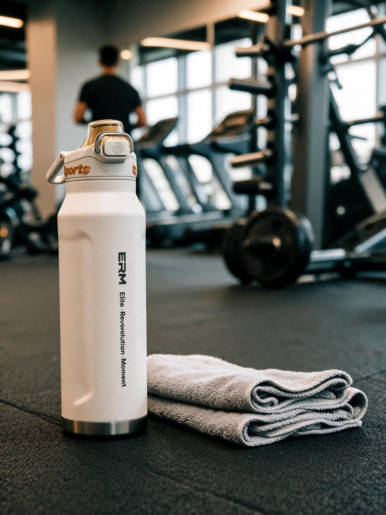 Gourde isotherme posee en salle de sport RAFARART