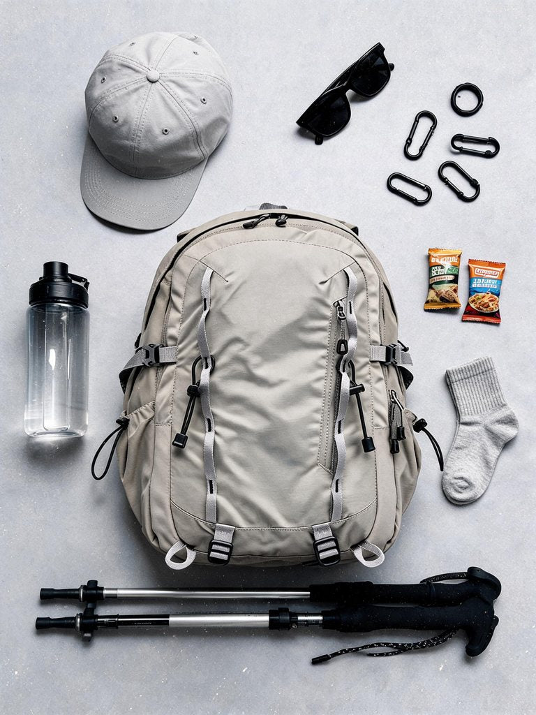 Sac à dos randonnée — léger & déperlant | RAFARART — vue flatlay