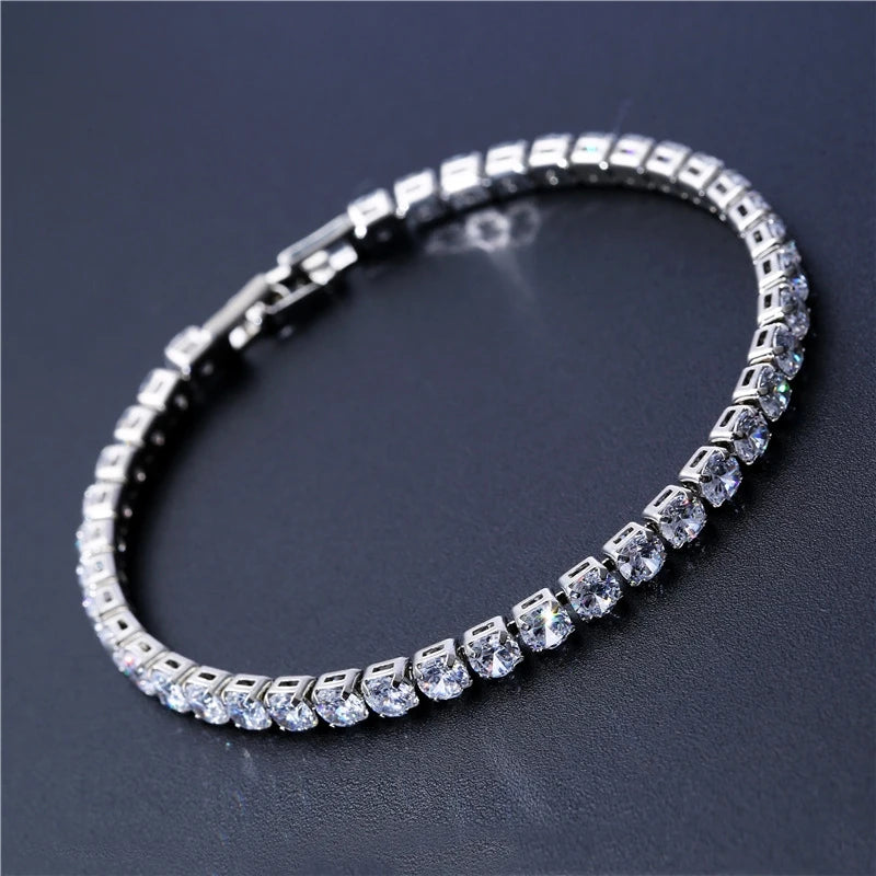 Bracelet Tennis Zirconium Cubique — Chaîne Givrée