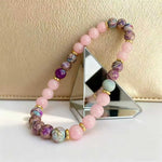 Bracelet Jaspe Impérial — Perles Quartz Rose