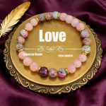Bracelet Jaspe Impérial — Perles Quartz Rose