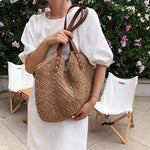 Sac Paille Tressé — Grand Format Plage