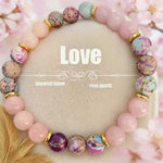 Bracelet Jaspe Impérial — Perles Quartz Rose