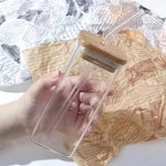 Mug Verre Carré — Avec Couvercle et Paille