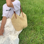 Sac Paille Tressé — Grand Format Plage