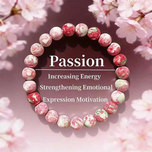 Bracelet Jaspe Impérial — Perles Quartz Rose