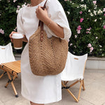 Sac Paille Tressé — Grand Format Plage