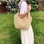 Sac Paille Tressé — Grand Format Plage