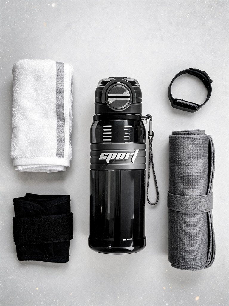 Gourde sport 800 ml — double ouverture | RAFARART — vue flatlay