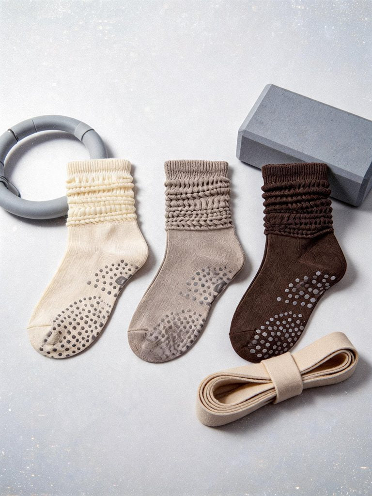 Chaussettes de pilates antidérapantes | RAFARART — vue flatlay