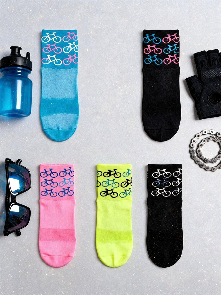 Chaussettes vélo respirantes | RAFARART — vue flatlay