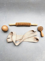 Rouleau massage bois — fascias | RAFARART — vue flatlay