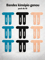 Bandes kinésio genou — pack de 10 | RAFARART — vue flatlay